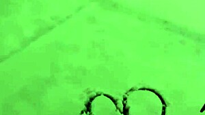 Curvy housewife enjoys outdoor fun in the snow