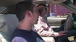 Anal foursome with brunette hottie in doggystyle double penetration leading to creampies and facial