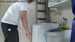 Milf with Tan Lines and Long Hair Fucked in Quickie