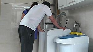 Milf with Tan Lines and Long Hair Fucked in Quickie