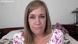 April Brookes Cute 19 YO Blonde Gets Messy Facial in POV
