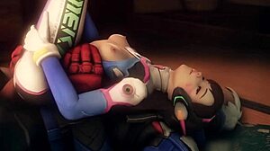 Soldado 76 fucks dva in hentai
