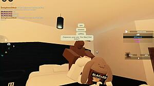 3 woman having fun with big black cock in Roblox