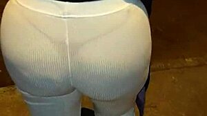 venezuelan milf in red thong teased on street for cash