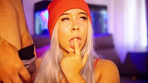 This Blonde Latinas Daily Obsession Sucking Cock Until Her Mouth Is Overflowing With Cum