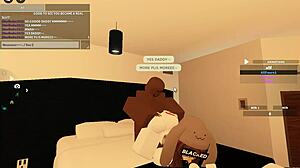 3 woman having fun with big black cock in Roblox