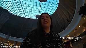 Aleya Sun Wetting Jeans in the Shopping Mall