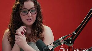 Cute Pretty Pornstar Leana Lovings Shines in Nerdy Casting Interview with Curly Hair