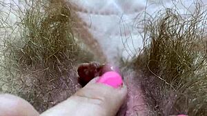 Extreme closeup of huge clit rubbing to orgasm