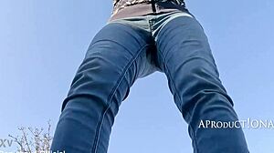 Aleya Sun Wetting Jeans in the Shopping Mall