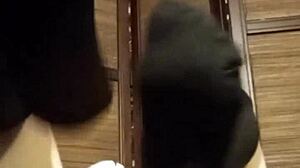 Pantyhose Babe Teases in Lingerie and Stockings for Homemade Solo Show