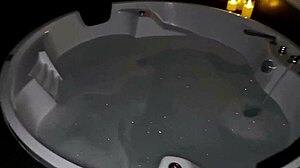 Hot relaxing bath with foam, steamy, intimate setting