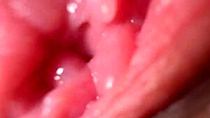 Amateur Spreads Gaping Pussy with Messy Orgasm!