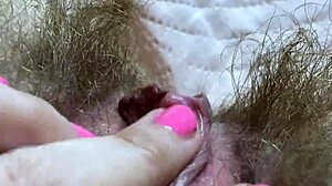 Extreme closeup of huge clit rubbing to orgasm