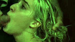 Teenage beauty deepthroats and gets fucked hard while tied up