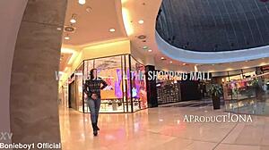 Aleya Sun Wetting Jeans in the Shopping Mall