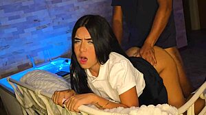 A girl makes a porn video with her sexual education teacher