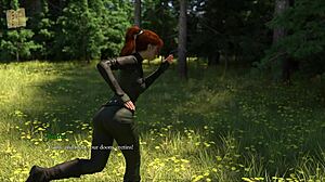 Curvy mature babe in sexy outfit shows off big boobs in 3D.