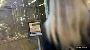 Risky Public Blowjob Blonde Slut Swallows All