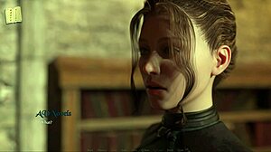 Curvy mature babe in sexy outfit shows off big boobs in 3D.