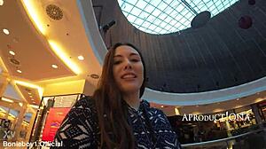 Aleya Sun Wetting Jeans in the Shopping Mall