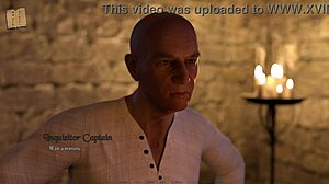 Curvy mature babe in sexy outfit shows off big boobs in 3D.