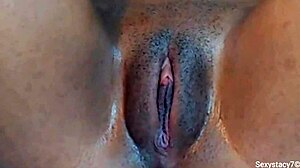 A cute Jamaican girl rubs her fat cameltoe while enjoying herself