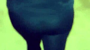 Look at this mature big ass in see-through leggings outdoors!