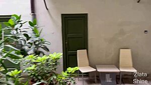 Blonde Babe Gets Rough Facial from BBC