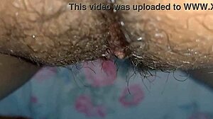 this latina's big clit pulses from teasing her hairy pussy