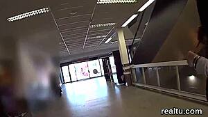 luscious czech chick gets seduced in mall and plowed in pov