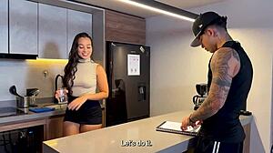 Real estate agent daniela andrea shows house to client danner mendez