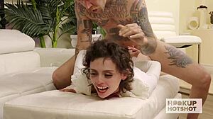 Tiny Angel Windell gets her small holes wrecked hard.