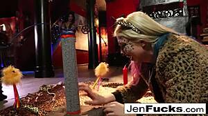 Milf Jen Hexxx Aids Leya the Cat with Milk Enema! Wild Lesbian Play!