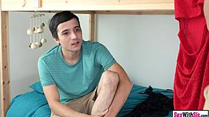 Tiny Blonde Teen Lets Perv Stepbro After Party.