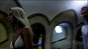 Hot blonde caught on hidden cam upskirt