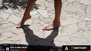 Geisha Kyd's Feet Covered in Cum After Fucking