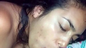 I enjoy her blowjob while watching series, her petite latina body with big tits.