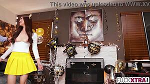 Boss Grips Petite Asian Teen for Hard Deepthroat Fucking