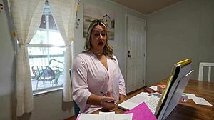 My hot stepmom uses my cock for her video