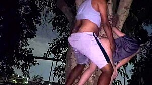 Damn, Almost Caught Banging in Public with Busty Brunette!