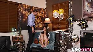 Boss Grips Petite Asian Teen for Hard Deepthroat Fucking