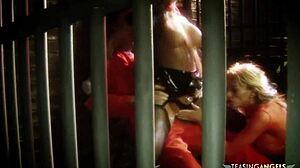 Horny Prisoner Bangs Two Naughty Sluts!