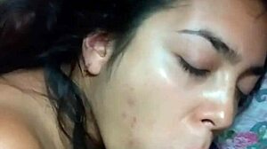 I enjoy her blowjob while watching series, her petite latina body with big tits.