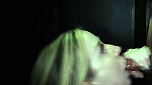 Alaina Swallows Salty Cum From Gloryhole Intensely