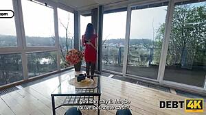 Debt4k Shocks with Pregnant Euro Babe's Shaved Pussy Reveal