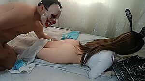 Sassy Stepsister Seduces for Halloween Night Anal with Perfect Body and Intense Cumshot