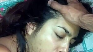 I enjoy her blowjob while watching series, her petite latina body with big tits.