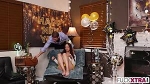 Boss Grips Petite Asian Teen for Hard Deepthroat Fucking