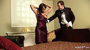 Ebony goddess wife lures hotel boy for cheating sex